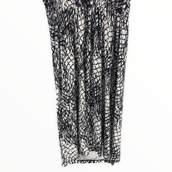 A Pea in the Pod Maternity Black White Animal Print Asymmetrical Strap Dress NWT - Picture 5 of 10